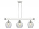 Athens - 3 Light - 36 inch - White Polished Chrome - Stem hung - Island Light (3442|516-3I-WPC-G122-8)