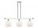Athens - 3 Light - 36 inch - White Polished Chrome - Stem hung - Island Light (3442|516-3I-WPC-G121-8)