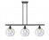 Athens - 3 Light - 36 inch - Matte Black - Stem hung - Island Light (3442|516-3I-BK-G124-8-LED)