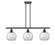 Athens - 3 Light - 36 inch - Matte Black - Cord hung - Island Light (3442|516-3I-BK-G122-8-LED)