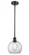 Athens - 1 Light - 8 inch - Matte Black - Mini Pendant (3442|516-1S-BK-G122-8)