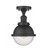 Hampden - 1 Light - 7 inch - Matte Black - Semi-Flush Mount (3442|517-1CH-BK-HFS-64-BK)