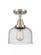 Bell - 1 Light - 8 inch - Brushed Satin Nickel - Semi-Flush Mount (3442|447-1C-SN-G74-LED)