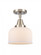 Bell - 1 Light - 8 inch - Brushed Satin Nickel - Semi-Flush Mount (3442|447-1C-SN-G71-LED)