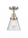 Cone - 1 Light - 6 inch - Brushed Satin Nickel - Semi-Flush Mount (3442|447-1C-SN-G64)