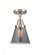 Cone - 1 Light - 6 inch - Brushed Satin Nickel - Semi-Flush Mount (3442|447-1C-SN-G63-LED)
