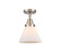 Cone - 1 Light - 8 inch - Brushed Satin Nickel - Semi-Flush Mount (3442|447-1C-SN-G41-LED)