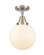 Beacon - 1 Light - 8 inch - Brushed Satin Nickel - Semi-Flush Mount (3442|447-1C-SN-G201-8-LED)