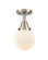 Beacon - 1 Light - 6 inch - Brushed Satin Nickel - Semi-Flush Mount (3442|447-1C-SN-G201-6)