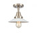 Halophane - 1 Light - 9 inch - Brushed Satin Nickel - Semi-Flush Mount (3442|447-1C-SN-G1-LED)