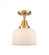 Bell - 1 Light - 8 inch - Satin Gold - Semi-Flush Mount (3442|447-1C-SG-G71-LED)