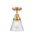 Cone - 1 Light - 6 inch - Satin Gold - Flush Mount (3442|447-1C-SG-G64-LED)