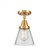 Cone - 1 Light - 6 inch - Satin Gold - Semi-Flush Mount (3442|447-1C-SG-G62)