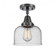 Bell - 1 Light - 8 inch - Matte Black - Semi-Flush Mount (3442|447-1C-BK-G74-LED)