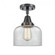 Bell - 1 Light - 8 inch - Matte Black - Semi-Flush Mount (3442|447-1C-BK-G72-LED)