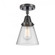Cone - 1 Light - 6 inch - Matte Black - Semi-Flush Mount (3442|447-1C-BK-G64-LED)