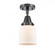 Bell - 1 Light - 5 inch - Matte Black - Semi-Flush Mount (3442|447-1C-BK-G51-LED)