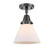Cone - 1 Light - 8 inch - Matte Black - Semi-Flush Mount (3442|447-1C-BK-G41-LED)
