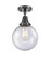 Beacon - 1 Light - 8 inch - Matte Black - Semi-Flush Mount (3442|447-1C-BK-G204-8-LED)