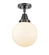 Beacon - 1 Light - 8 inch - Matte Black - Semi-Flush Mount (3442|447-1C-BK-G201-8-LED)