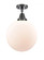 Beacon - 1 Light - 12 inch - Matte Black - Semi-Flush Mount (3442|447-1C-BK-G201-12-LED)