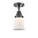 Canton - 1 Light - 6 inch - Matte Black - Semi-Flush Mount (3442|447-1C-BK-G181S-LED)