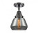 Fulton - 1 Light - 7 inch - Matte Black - Semi-Flush Mount (3442|447-1C-BK-G173-LED)