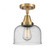 Bell - 1 Light - 8 inch - Brushed Brass - Semi-Flush Mount (3442|447-1C-BB-G74-LED)