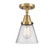 Cone - 1 Light - 6 inch - Brushed Brass - Flush Mount (3442|447-1C-BB-G64-LED)