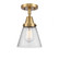 Cone - 1 Light - 6 inch - Brushed Brass - Semi-Flush Mount (3442|447-1C-BB-G64)