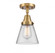 Cone - 1 Light - 6 inch - Brushed Brass - Flush Mount (3442|447-1C-BB-G62-LED)