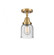 Bell - 1 Light - 5 inch - Brushed Brass - Semi-Flush Mount (3442|447-1C-BB-G54-LED)