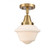 Oxford - 1 Light - 8 inch - Brushed Brass - Semi-Flush Mount (3442|447-1C-BB-G531-LED)