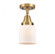 Bell - 1 Light - 5 inch - Brushed Brass - Semi-Flush Mount (3442|447-1C-BB-G51)