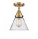 Cone - 1 Light - 8 inch - Brushed Brass - Semi-Flush Mount (3442|447-1C-BB-G44-LED)