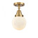 Beacon - 1 Light - 6 inch - Brushed Brass - Semi-Flush Mount (3442|447-1C-BB-G201-6)
