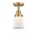 Canton - 1 Light - 6 inch - Brushed Brass - Semi-Flush Mount (3442|447-1C-BB-G181S-LED)