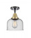 Bell - 1 Light - 8 inch - Black Antique Brass - Semi-Flush Mount (3442|447-1C-BAB-G74-LED)