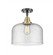 Bell - 1 Light - 12 inch - Black Antique Brass - Semi-Flush Mount (3442|447-1C-BAB-G74-L)
