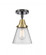 Cone - 1 Light - 6 inch - Black Antique Brass - Semi-Flush Mount (3442|447-1C-BAB-G64-LED)