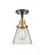 Cone - 1 Light - 6 inch - Black Antique Brass - Flush Mount (3442|447-1C-BAB-G62-LED)