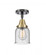 Bell - 1 Light - 5 inch - Black Antique Brass - Semi-Flush Mount (3442|447-1C-BAB-G54)