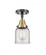Bell - 1 Light - 5 inch - Black Antique Brass - Semi-Flush Mount (3442|447-1C-BAB-G52)