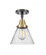 Cone - 1 Light - 8 inch - Black Antique Brass - Flush Mount (3442|447-1C-BAB-G44-LED)