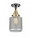 Stanton - 1 Light - 6 inch - Black Antique Brass - Semi-Flush Mount (3442|447-1C-BAB-G262)