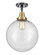 Beacon - 1 Light - 12 inch - Black Antique Brass - Semi-Flush Mount (3442|447-1C-BAB-G204-12-LED)