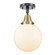 Beacon - 1 Light - 8 inch - Black Antique Brass - Semi-Flush Mount (3442|447-1C-BAB-G201-8-LED)