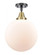 Beacon - 1 Light - 12 inch - Black Antique Brass - Semi-Flush Mount (3442|447-1C-BAB-G201-12-LED)