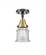 Canton - 1 Light - 6 inch - Black Antique Brass - Semi-Flush Mount (3442|447-1C-BAB-G184S-LED)