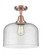 Bell - 1 Light - 12 inch - Antique Copper - Semi-Flush Mount (3442|447-1C-AC-G74-L)